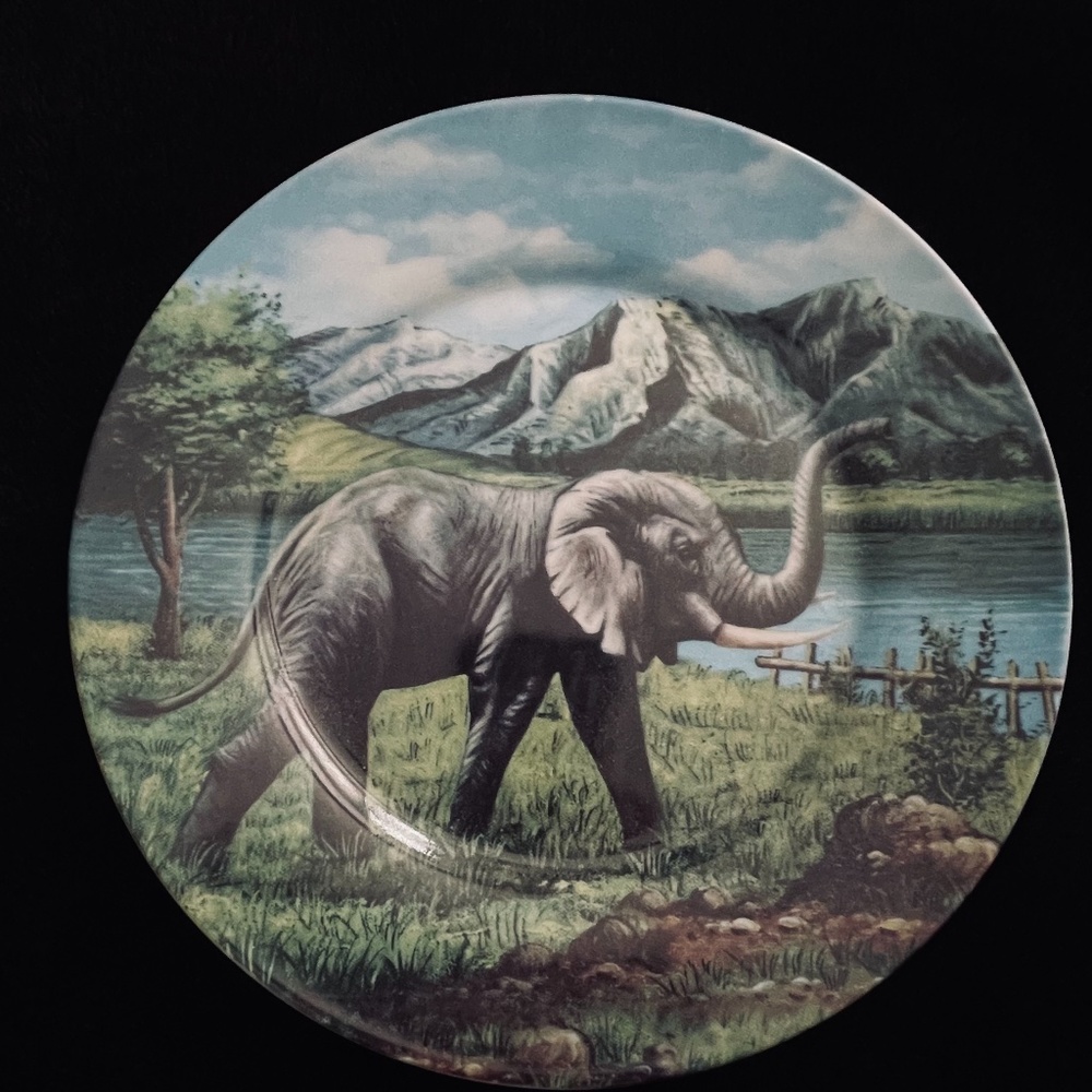 Elephant decorative plate